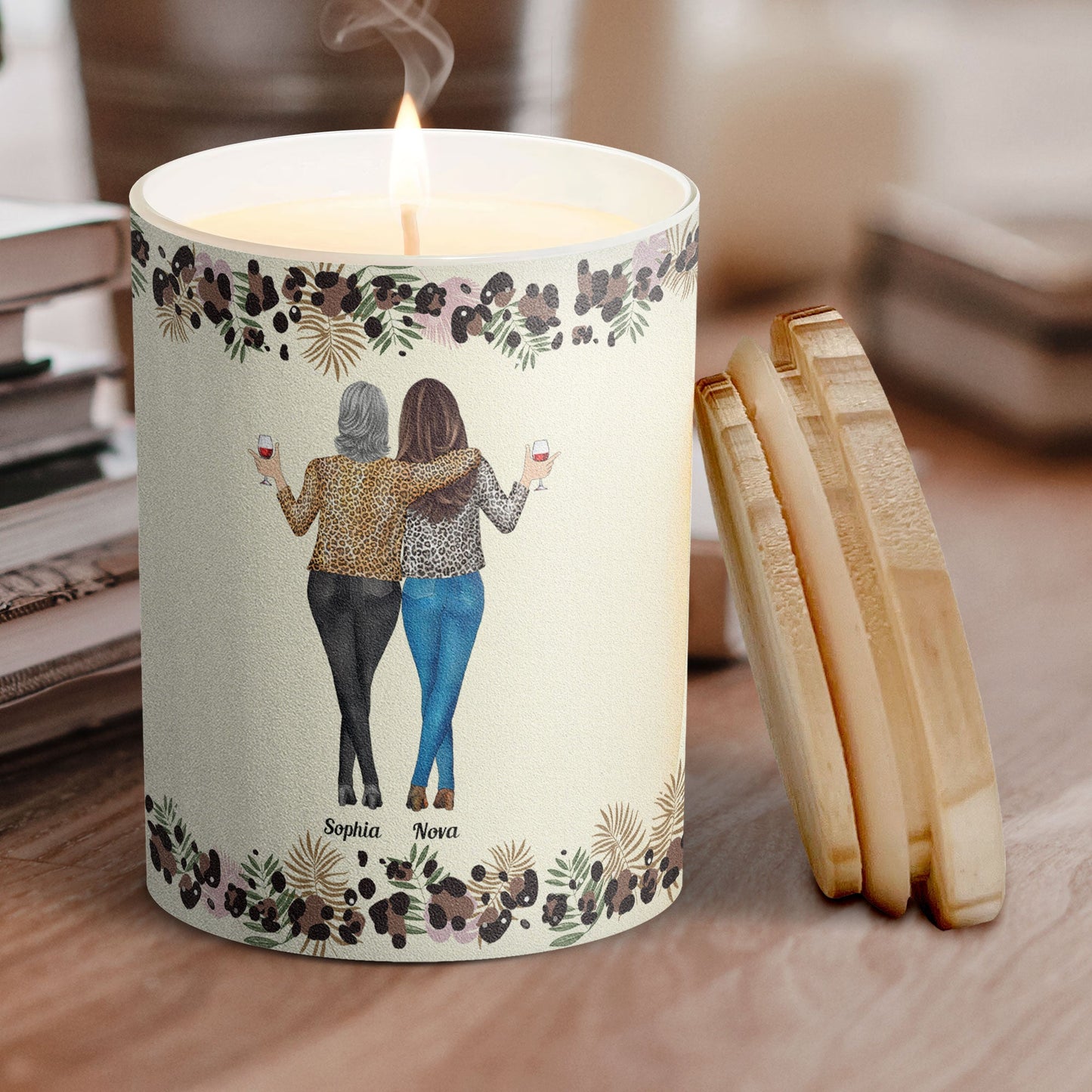 Because Of You I Laugh A Little Harder Friendship - Personalized Candle