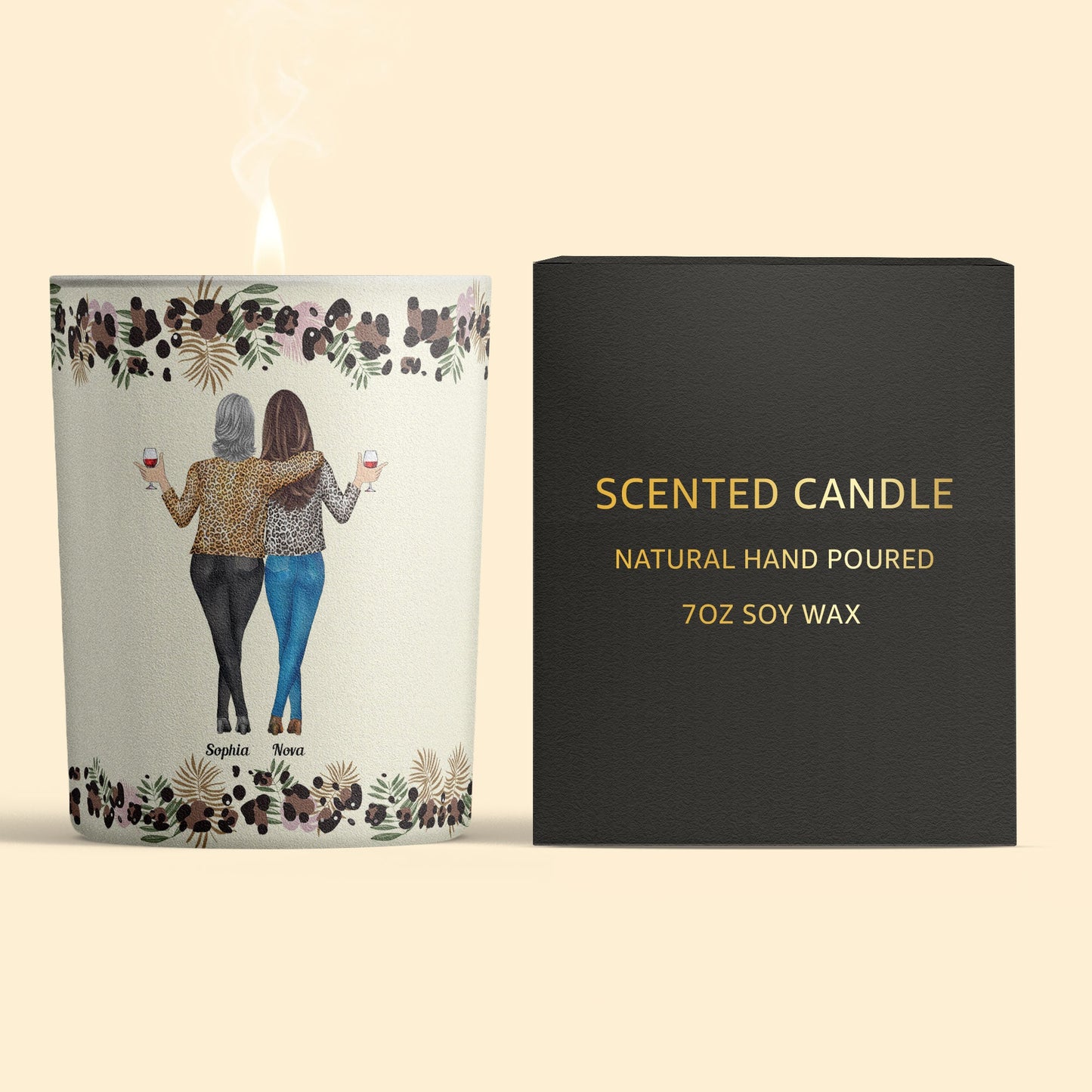 Because Of You I Laugh A Little Harder Friendship - Personalized Candle