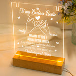Because Of You I Laugh - Personalized LED Light Acrylic Plaque With Infinity Necklace