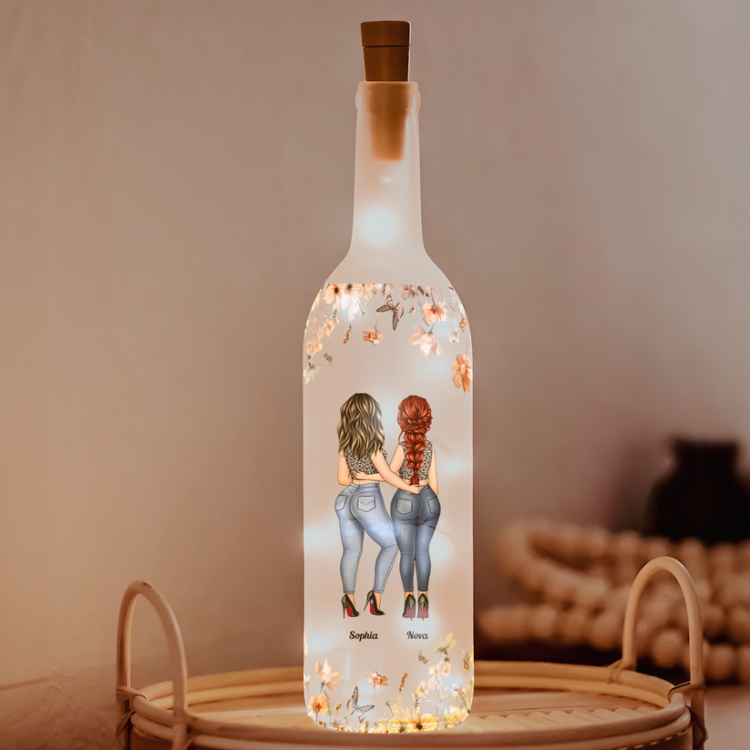 Wish You Were Here - Bestie Personalized Custom Bottle Lamp - Gift For Best Friends, BFF, Sisters main image 0
