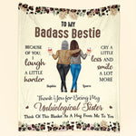 Because Of You, I Laugh A Little Harder - Personalized Blanket - Gift For Friend