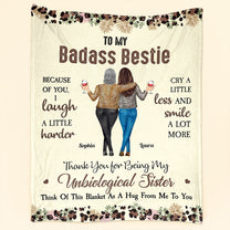 Because Of You, I Laugh A Little Harder - Personalized Blanket