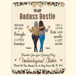Because Of You, I Laugh A Little Harder - Personalized Blanket - Gift For Friend