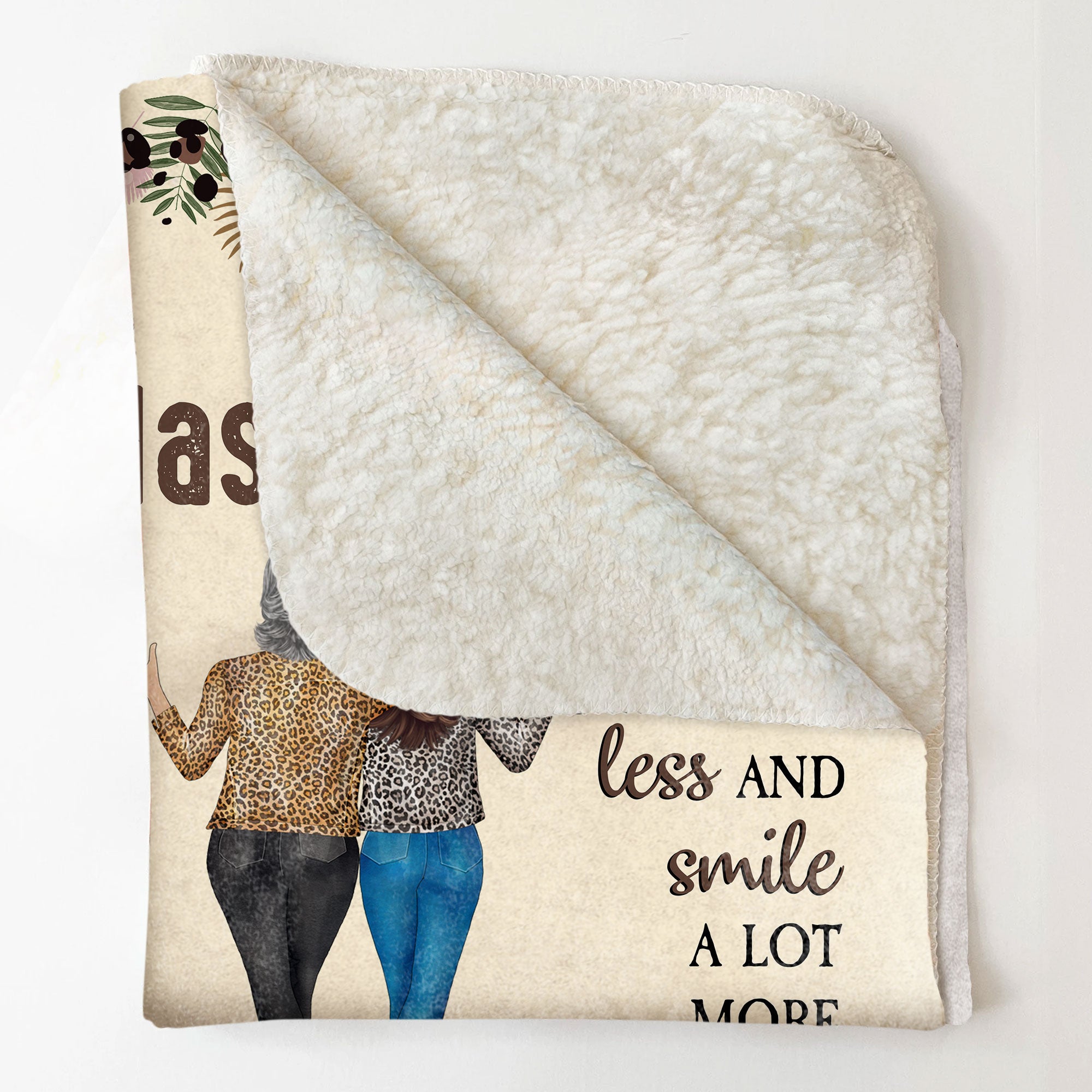 Because Of You, I Laugh A Little Harder - Personalized Blanket