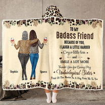 Because Of You, I Laugh A Little Harder - Personalized Wearable Blanket Hoodie