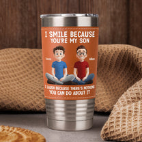 Because You Are My Son - Personalized 20oz Leather Wrapped Tumbler