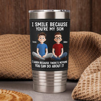 Because You Are My Son - Personalized 20oz Leather Wrapped Tumbler