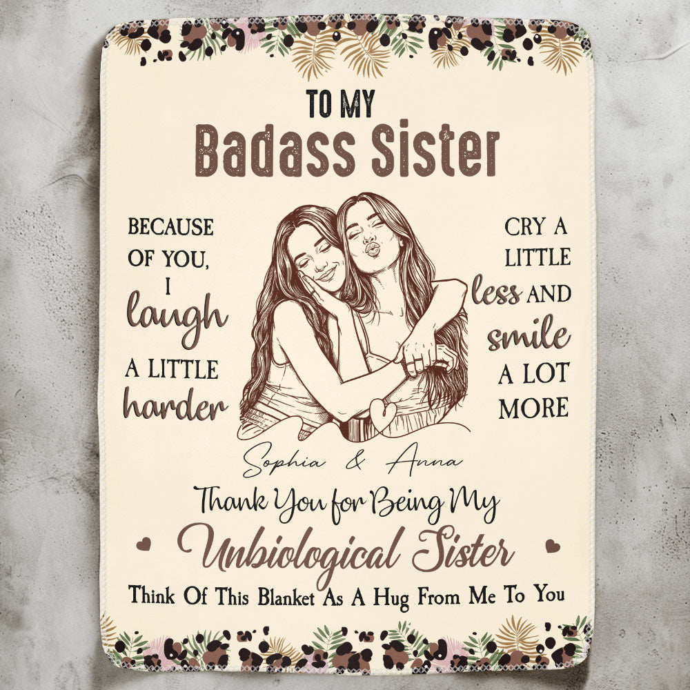 Because-Of-You,-I-Laugh-A-Little-Harder-Friendship-Thankyou-Gifts-Turn-Your-Photo-Into-Art-Personalized-Blanket-2