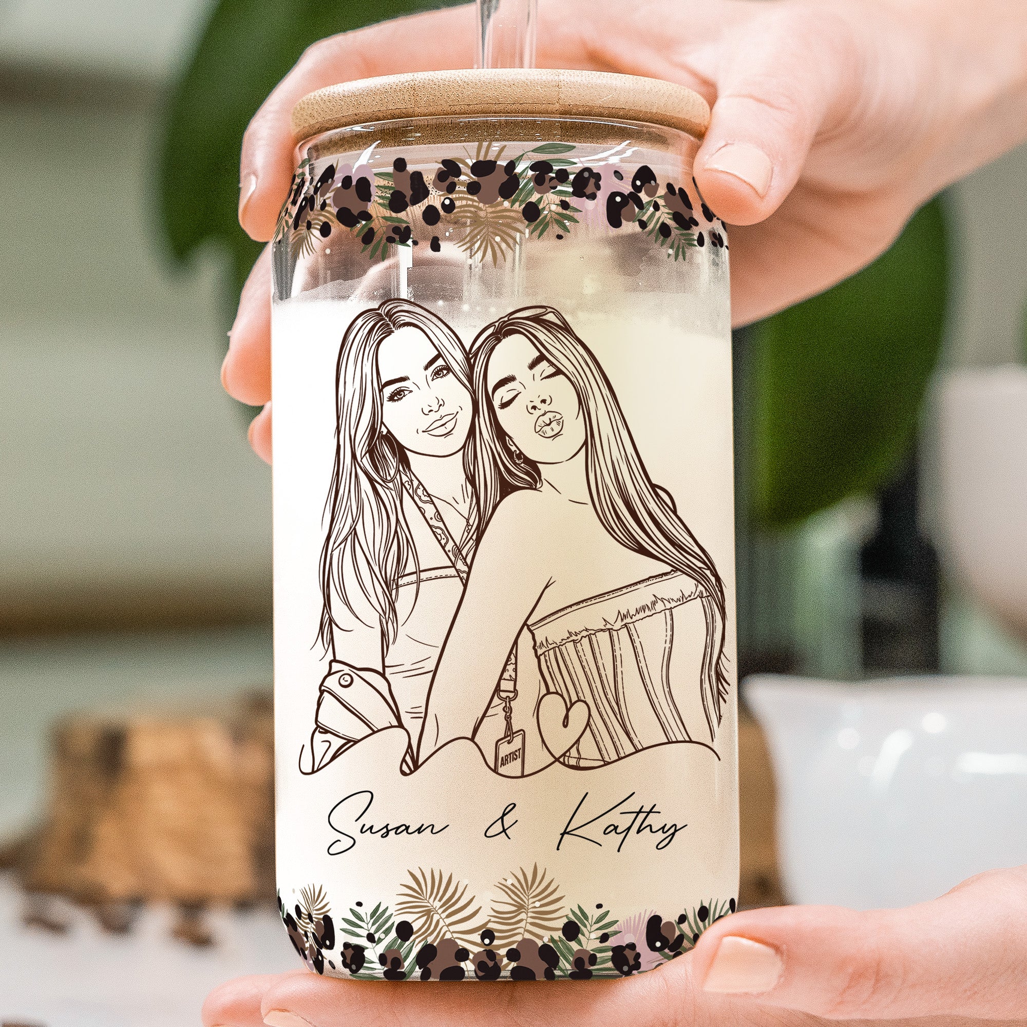 Because-Of-You-I-Laugh-A-Little-Harder-Friendship-Turn-Your-Photo-Into-Art-Personalized-Glass-Cup-3