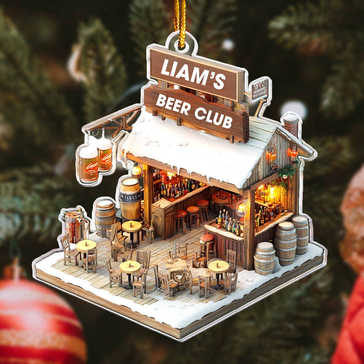 Beer Club Ornament - Beer Bar, Beer Pub - Beer Lovers - Personalized Acrylic Ornament