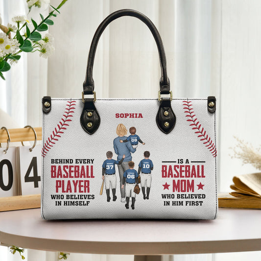 Behind Every Baseball Player - Personalized Leather Bag