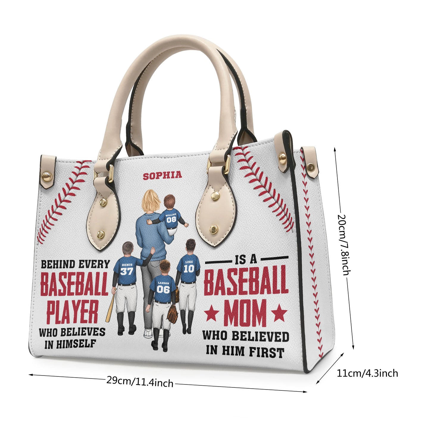 Behind Every Baseball Player - Personalized Leather Bag