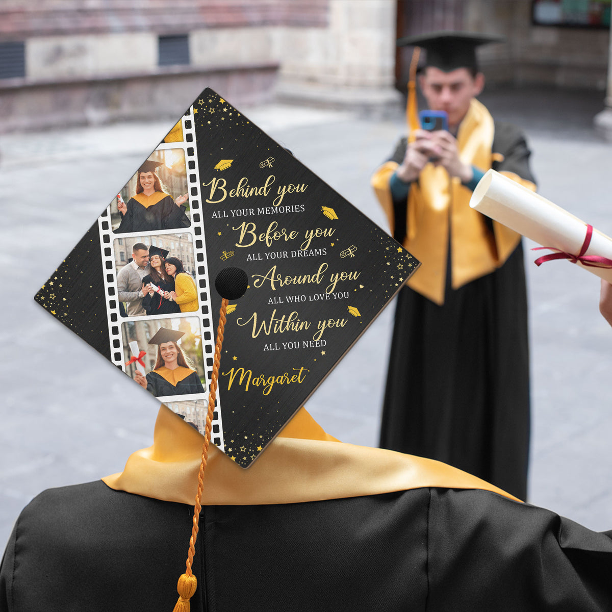Behind You All Your Memories - Personalized Photo Graduation Cap Toppe ...