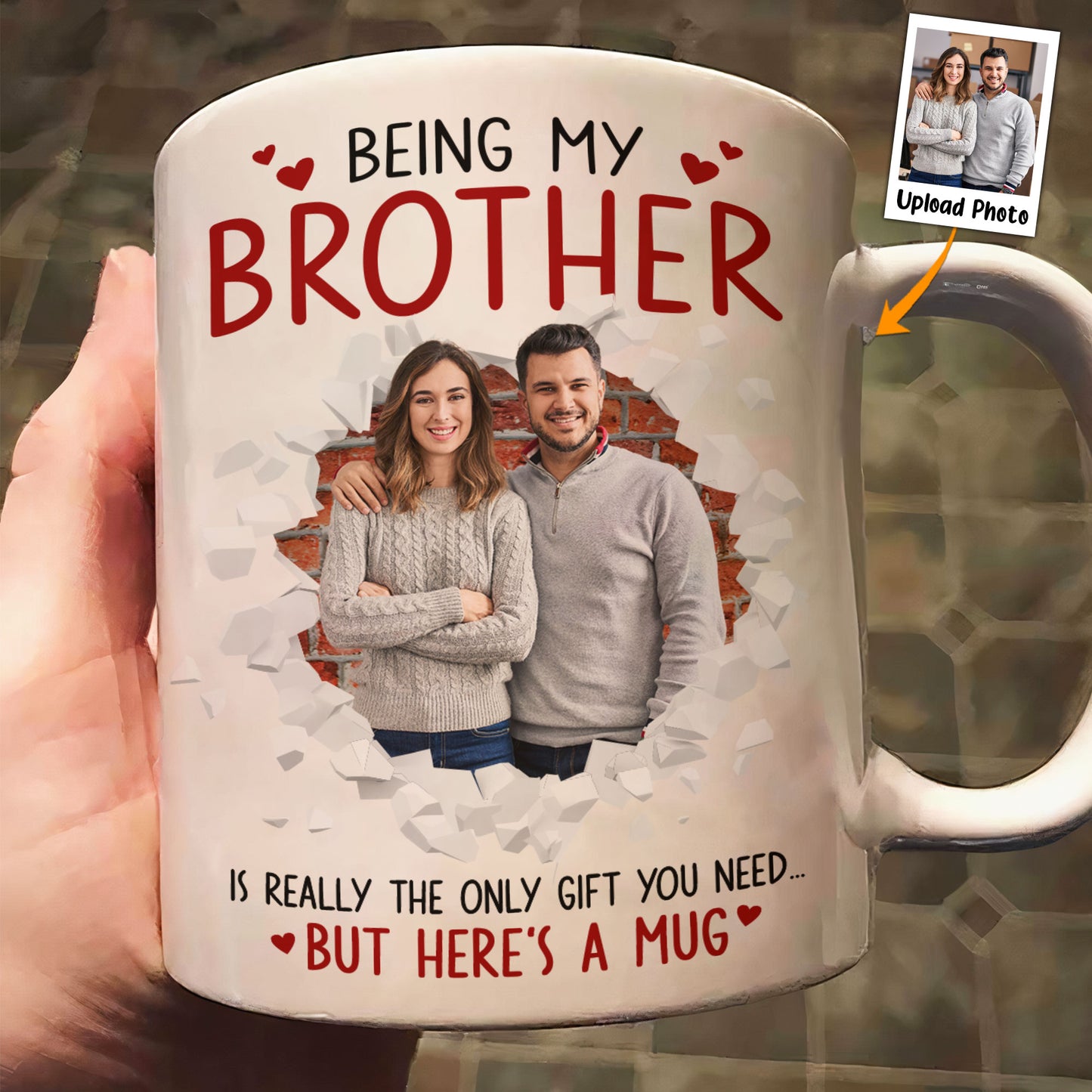 Being Your Brother Is Really The Only Gift You Need - Personalized Photo Mug