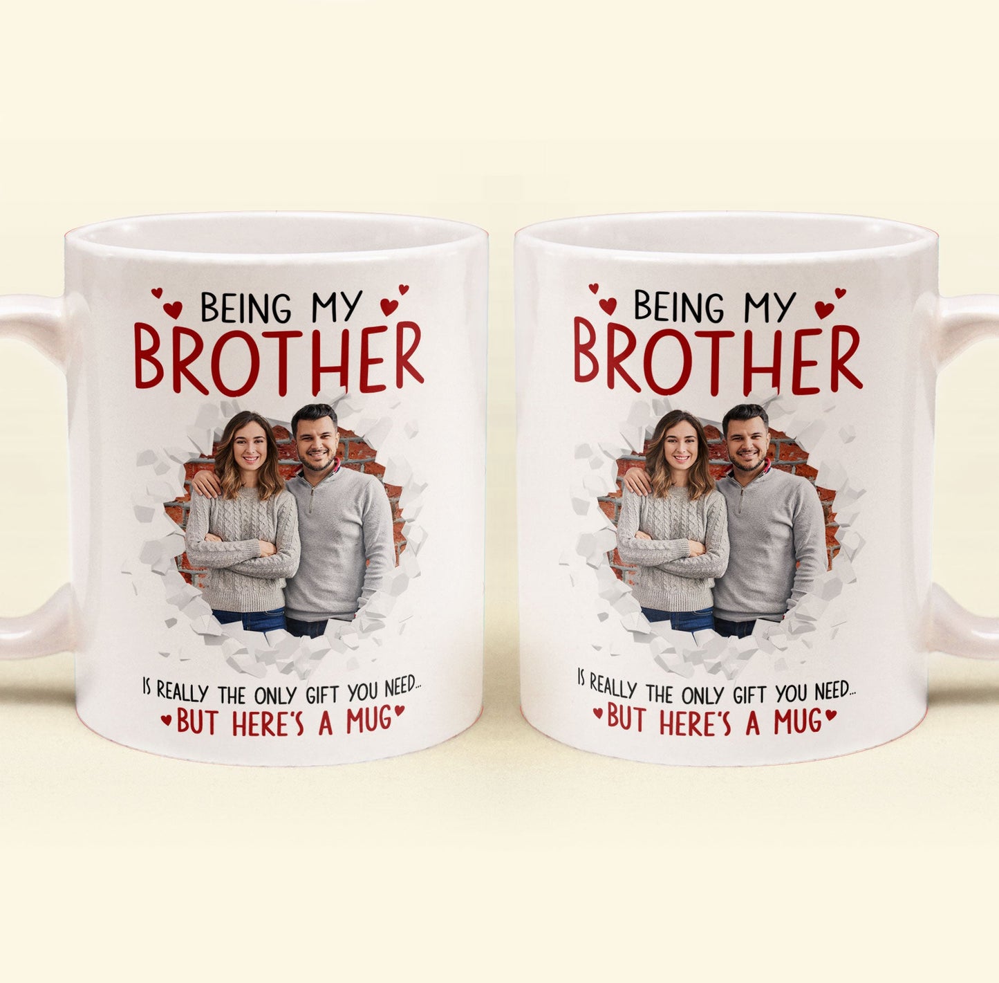 Being My Brother Is Really The Only Gift You Need - Personalized Photo Funny Mug