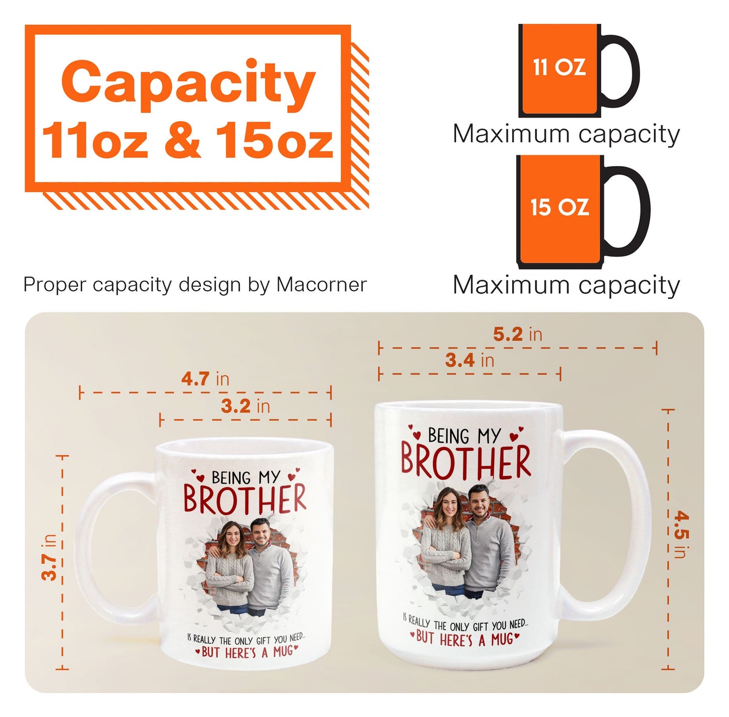 Being Your Brother Is Really The Only Gift You Need - Personalized Photo Mug