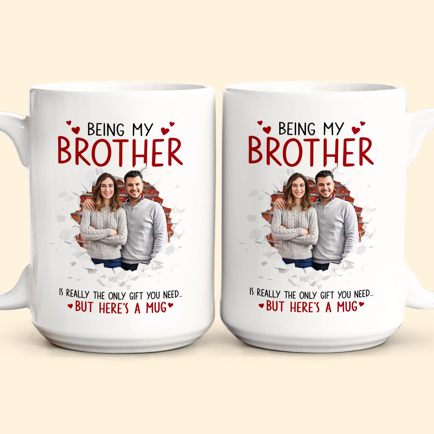 Being My Brother Is Really The Only Gift You Need - Personalized Photo Funny Mug