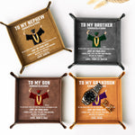 Believe In Yourself Gift For Son Grandson - Personalized Leather Valet Tray