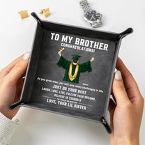 Believe In Yourself Gift For Son Grandson - Personalized Leather Valet Tray