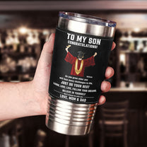 Believe In Yourself Gift For Son - Personalized 20oz Leather Wrapped Tumbler