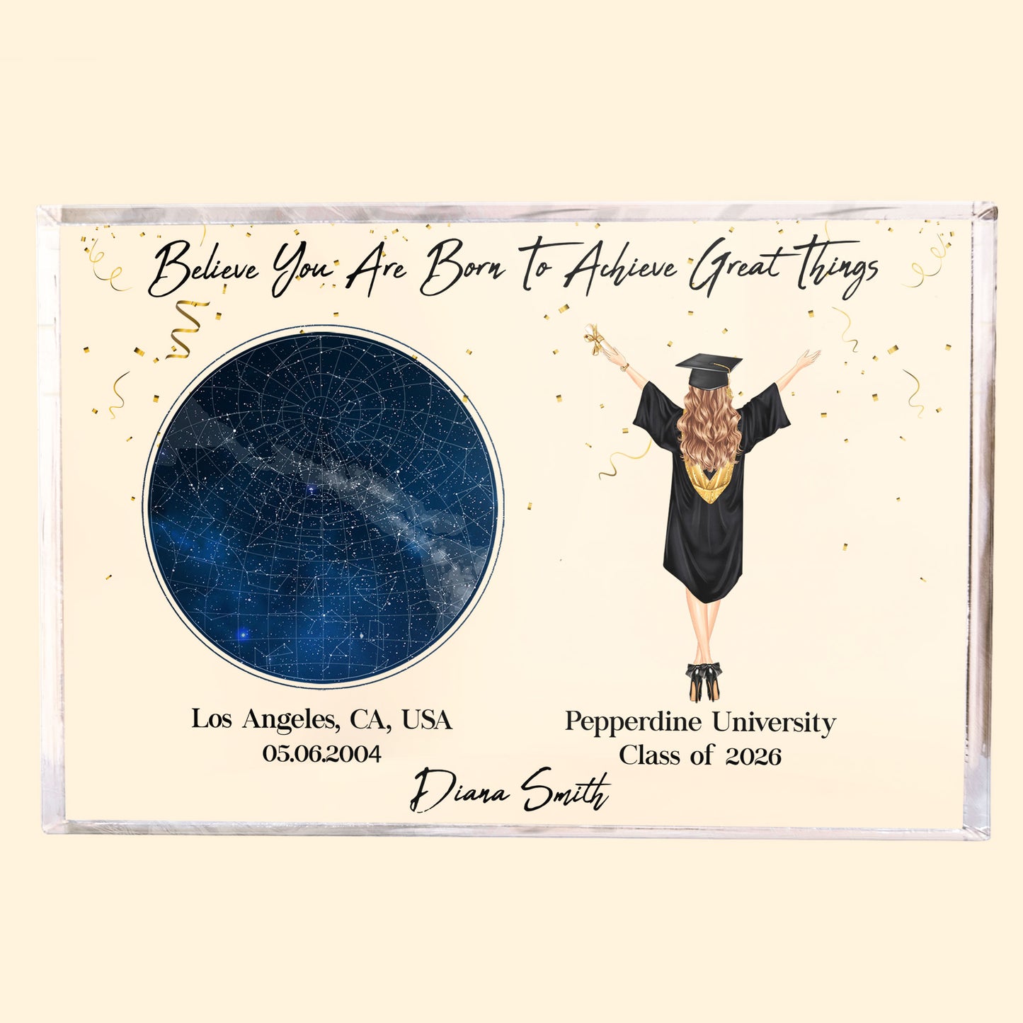 Believe You Are Born To Achieve Great Things - Personalized Rectangle Acrylic Plaque