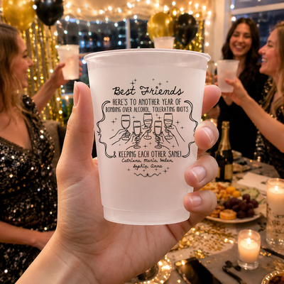 Best B*tches Here's To Another Year Of Us Laughing At Our Own Jokes - Personalized Cups
