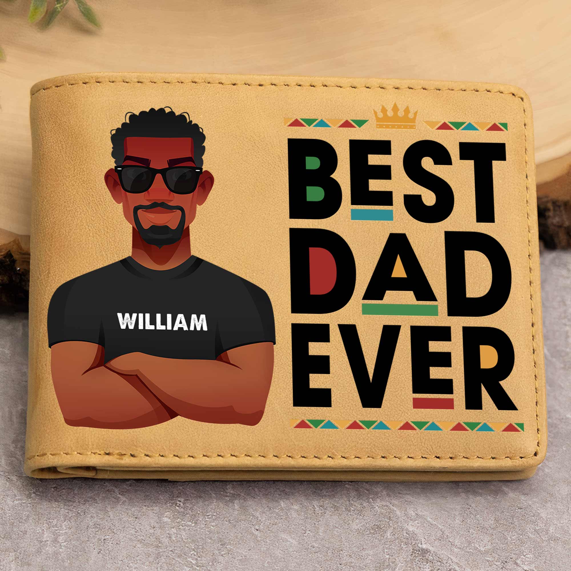 Best Black Dad Ever - Personalized Leather Wallet – Macorner