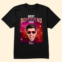 Best Boyfriend Ever Custom Funny Face Bootleg Tee - Personalized Photo Shirt