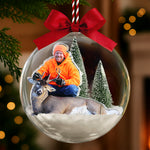 Best Buckin' Papa Ever - Personalized Christmas Ball Photo Ornament