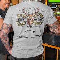 Best Buckin' Dad Ever - Personalized Back Printed Shirt