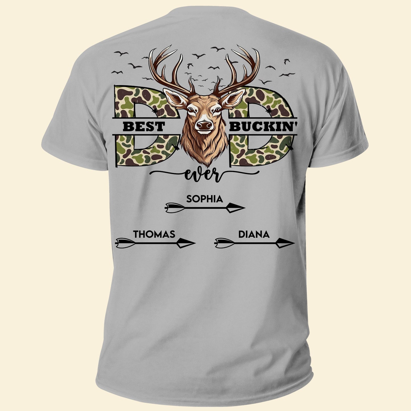 Best Buckin' Dad Ever - Personalized Back Printed Shirt