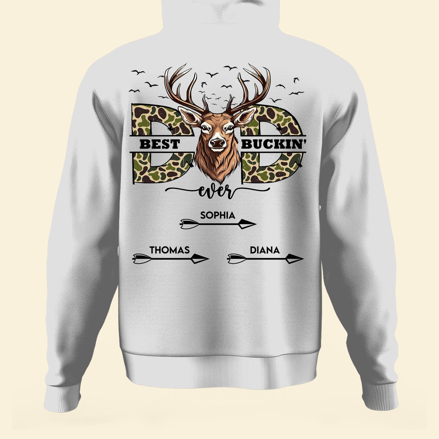 Best Buckin' Dad Ever - Personalized Back Printed Shirt