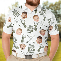 Best Buckin' Dad Ever - Personalized Photo Polo Shirt