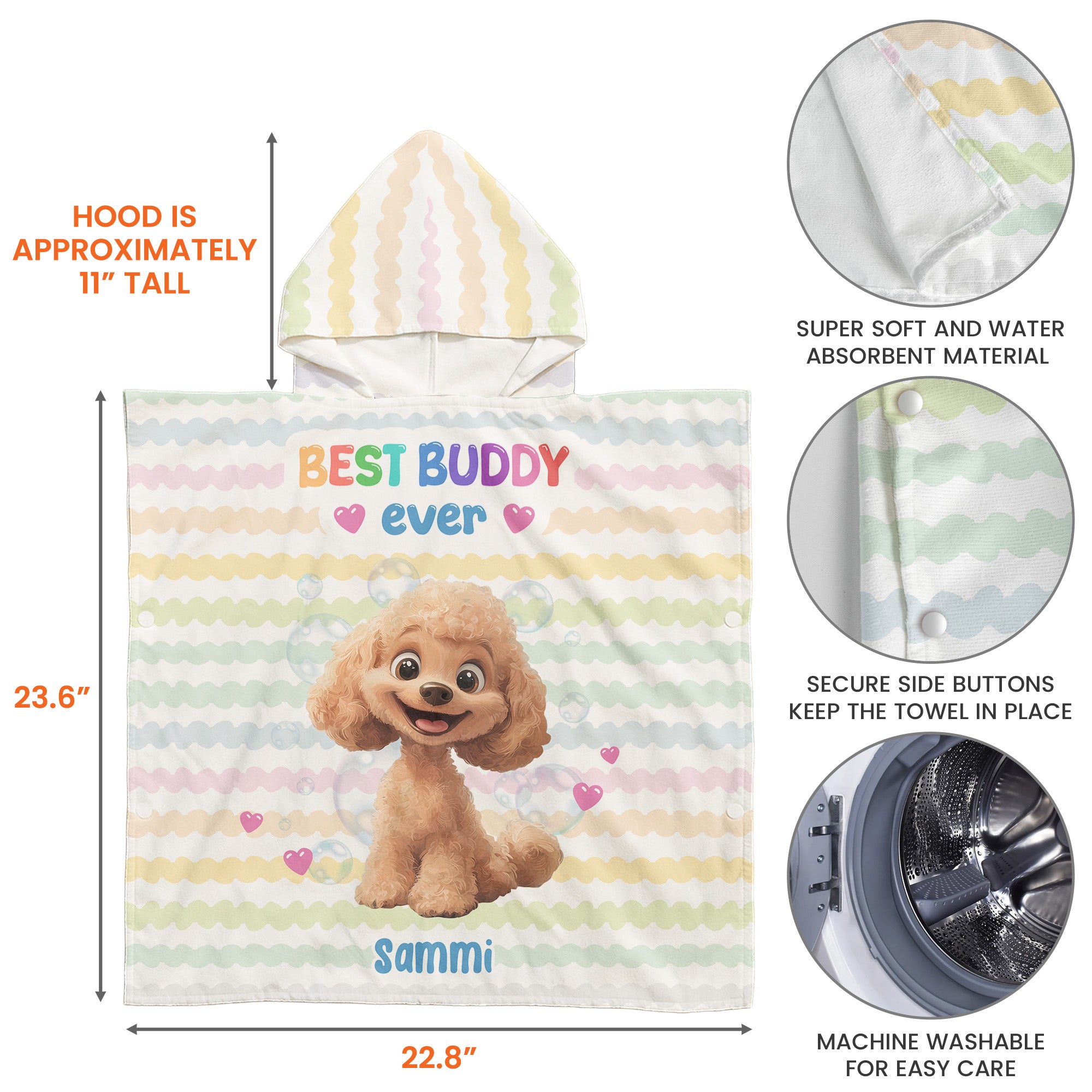 Best Buddy Ever - Personalized Kids Hooded Towel