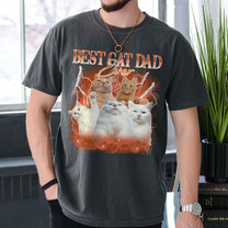 Best Cat Dad Ever - Bootleg Version - Personalized Photo Comfort Tee