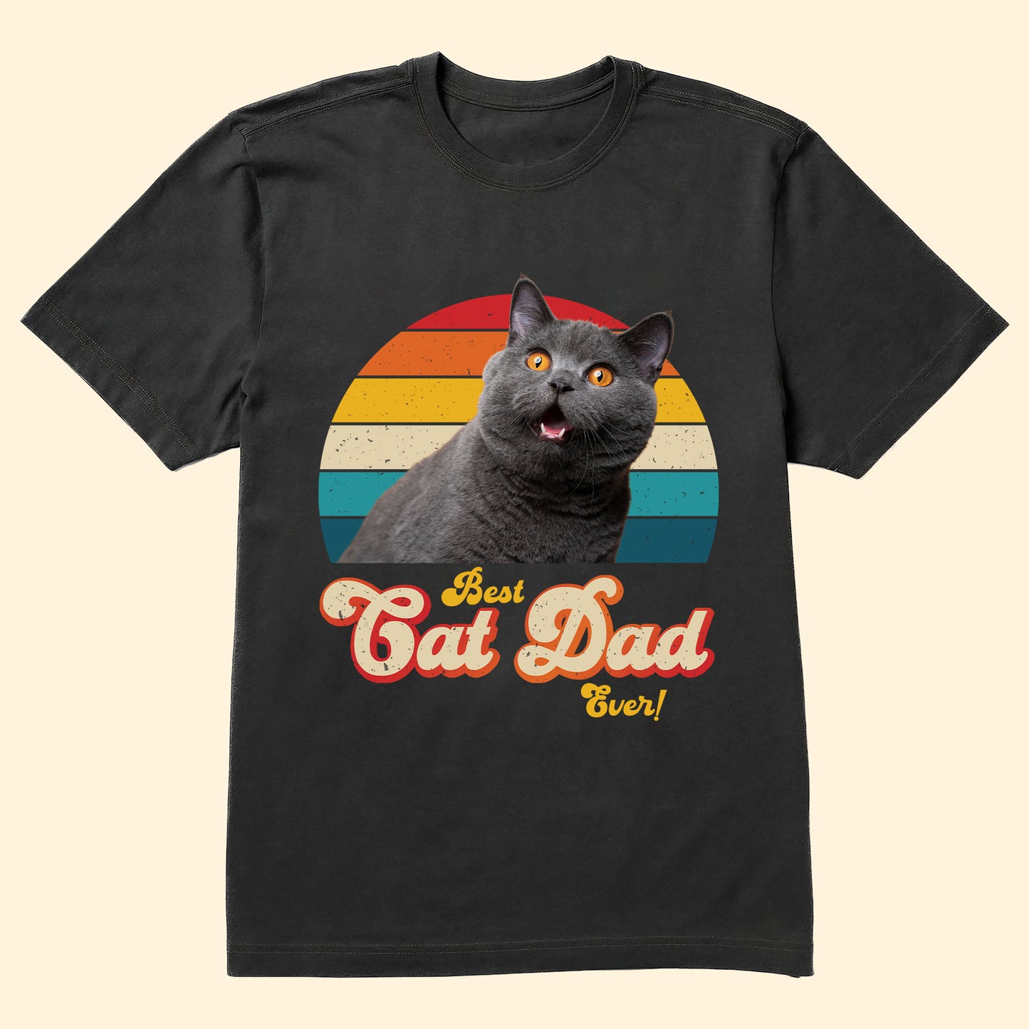 Best Cat Dad Ever - Personalized Photo Shirt