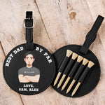 Best Dad By Par - Personalized Leather Golf Bag Tag