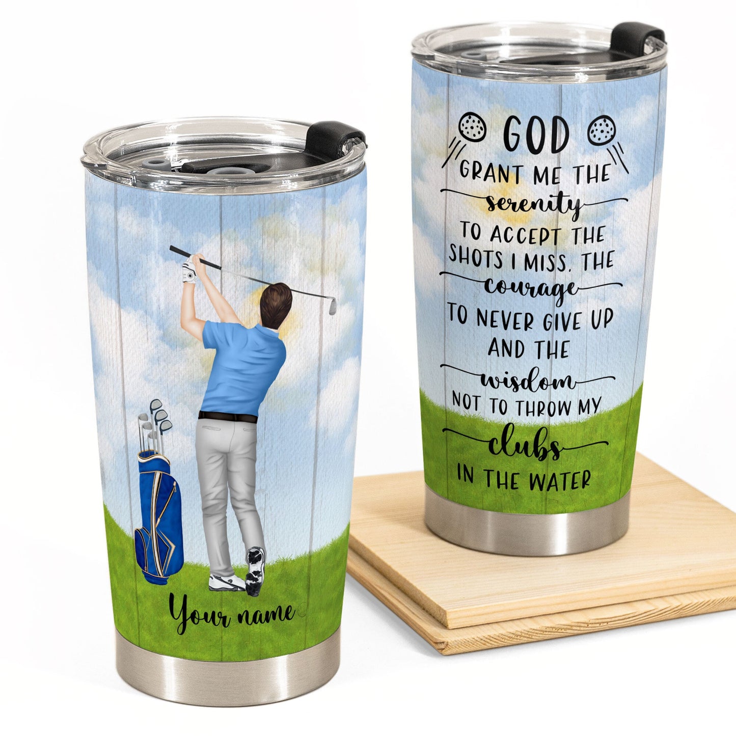 Best Dad By Par - Personalized Tumbler Cup - Gift For Golf Lovers