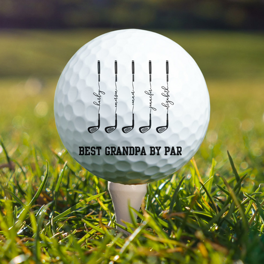 Father's Day Gifts, Best Dad By Par, Best Grandpa By Par - Personalized Golf Ball