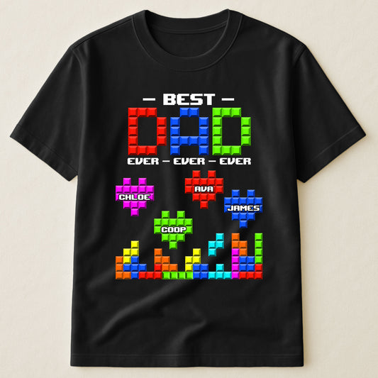 Best Dad Ever Block Puzzle - Personalized Shirt