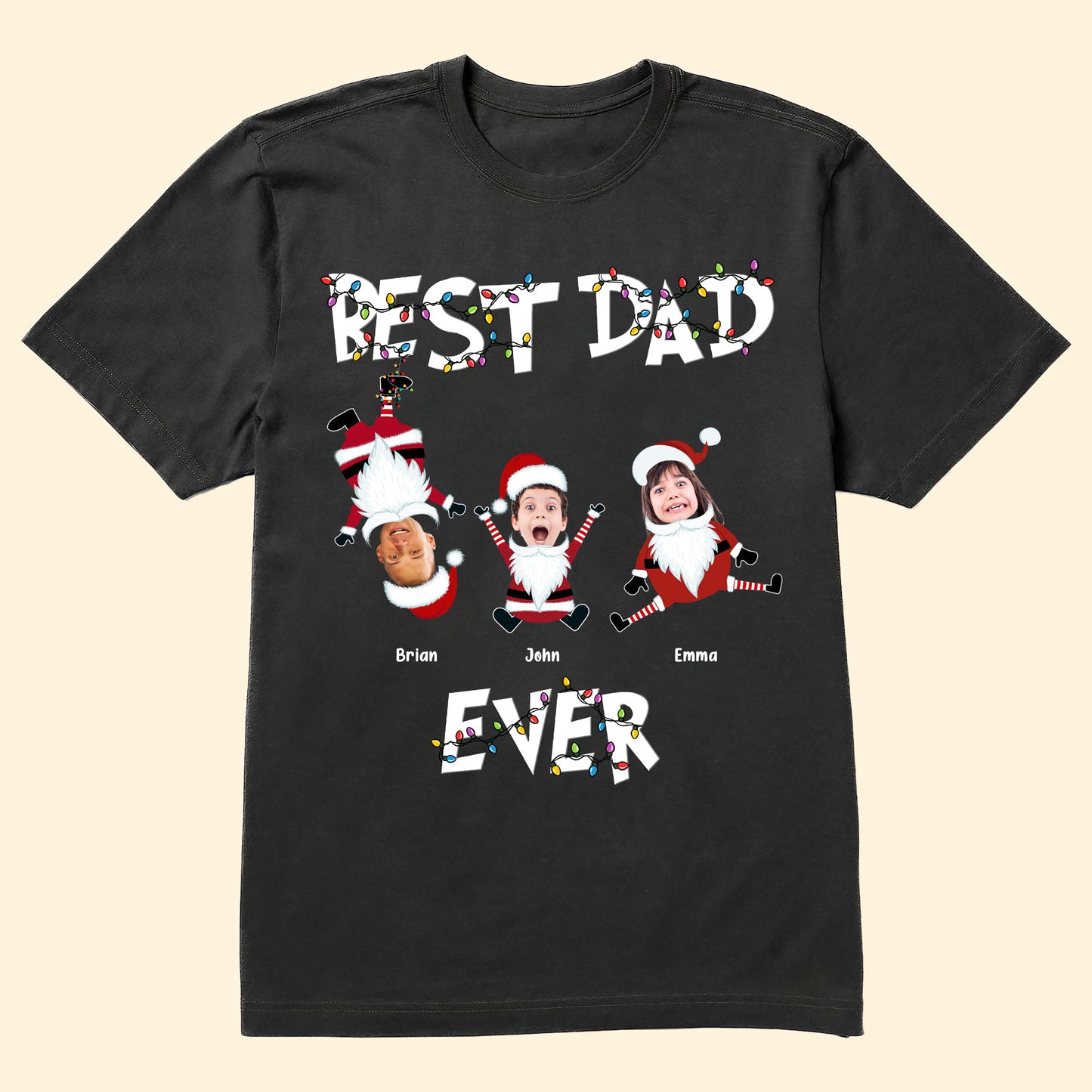 Best Dad Ever Christmas Gift - Personalized Photo Shirt