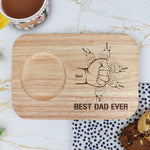 Best Dad Ever - Custom Engraved Wooden Tea & Biscuit Board