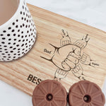 Best Dad Ever - Custom Engraved Wooden Tea & Biscuit Board
