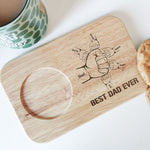 Best Dad Ever - Custom Engraved Wooden Tea & Biscuit Board