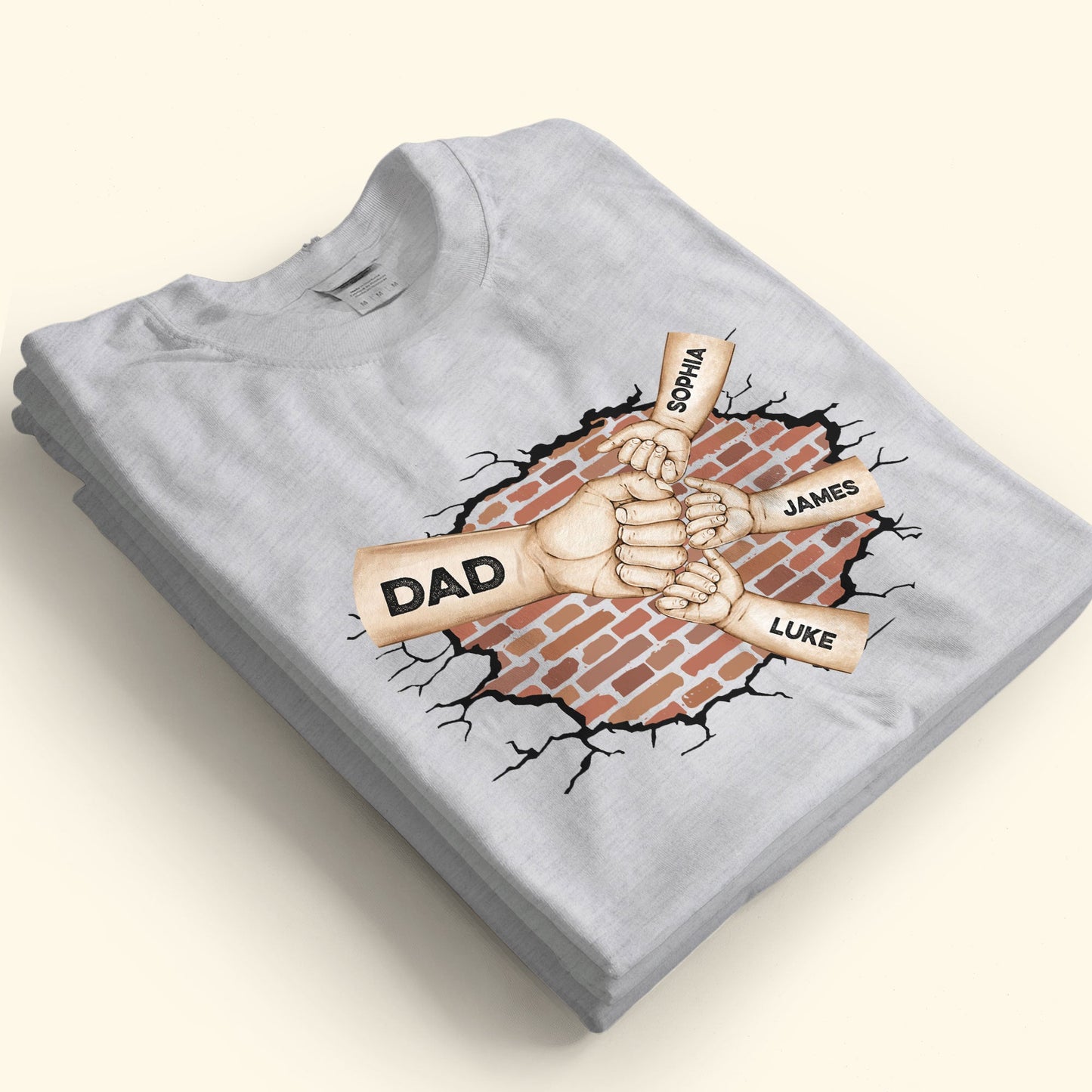 Best Dad Ever Custom Fist Bump - Personalized Shirt