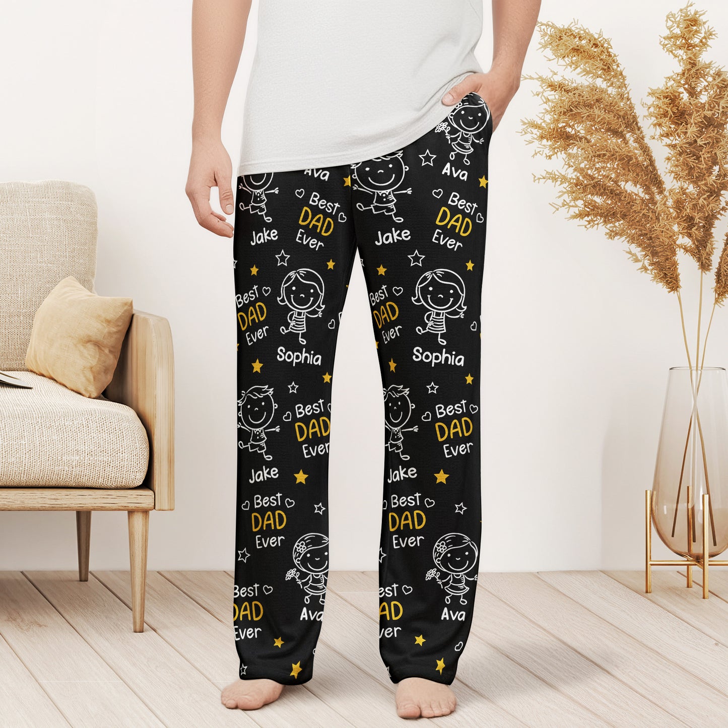 Best Dad Ever Custom Kids Pet - Personalized Lounge Pants