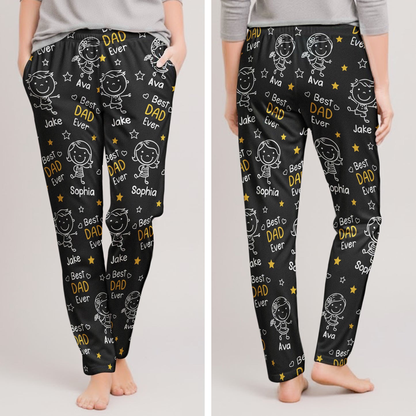 Best Dad Ever Custom Kids Pet - Personalized Lounge Pants