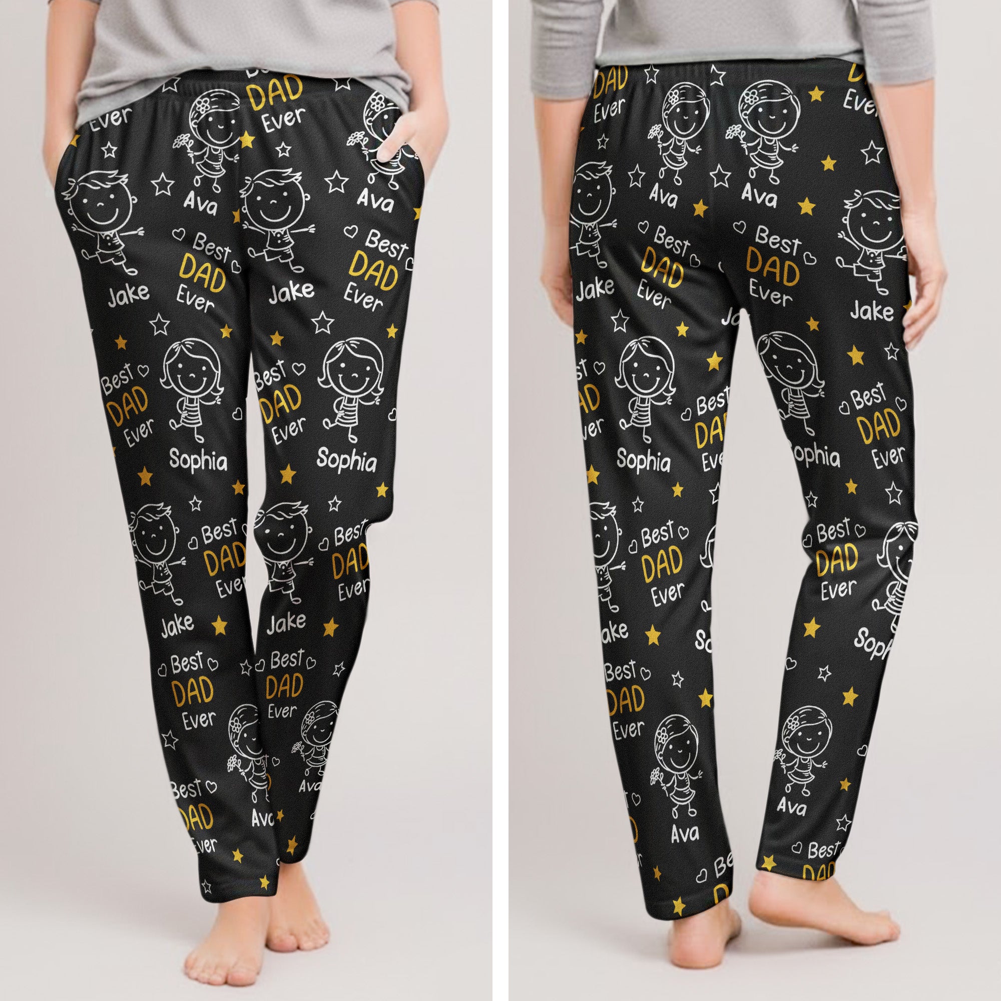Best Dad Ever Custom Kids Pet - Personalized Lounge Pants