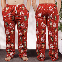 Best Dad Ever Custom Photo - Personalized Photo Fleece Pajamas Pants