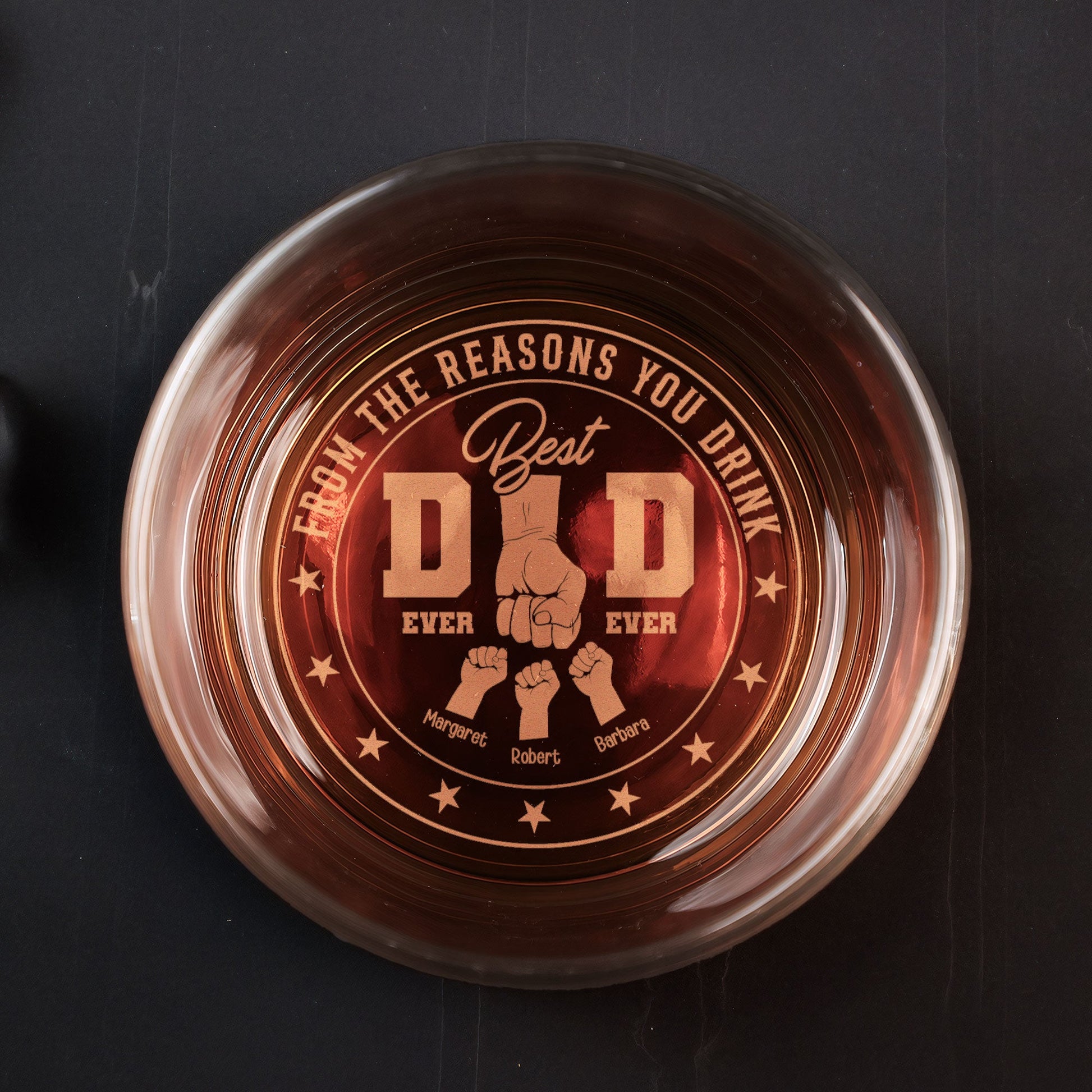 Best Dad Ever Ever From The Reasons You Drink - Personalized Engraved Whiskey Glass